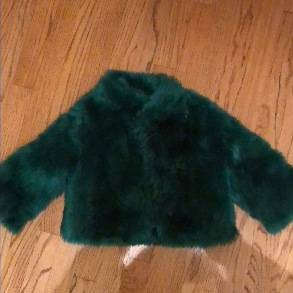 Evergreen faux fur jacket - Janie & Jack. Like new